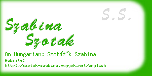 szabina szotak business card